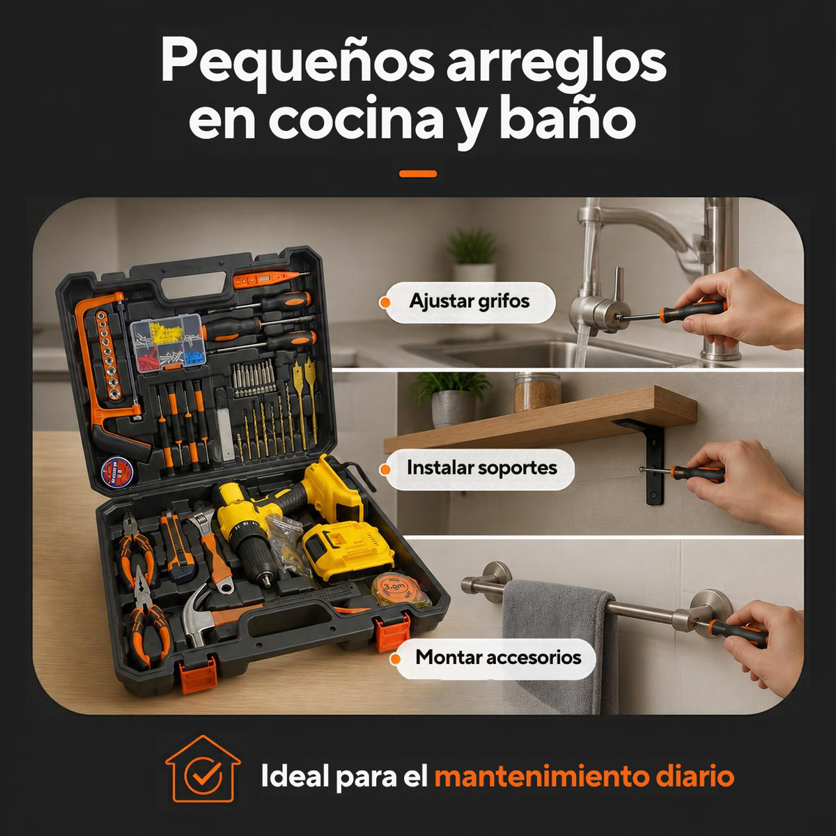 Taladro Atornillador a Batería 36V con 2 Baterías – Kit Completo