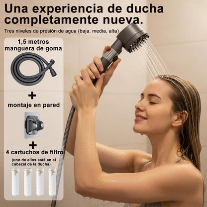 Alcachofa de Ducha Turbo con Filtro – Alta Presión