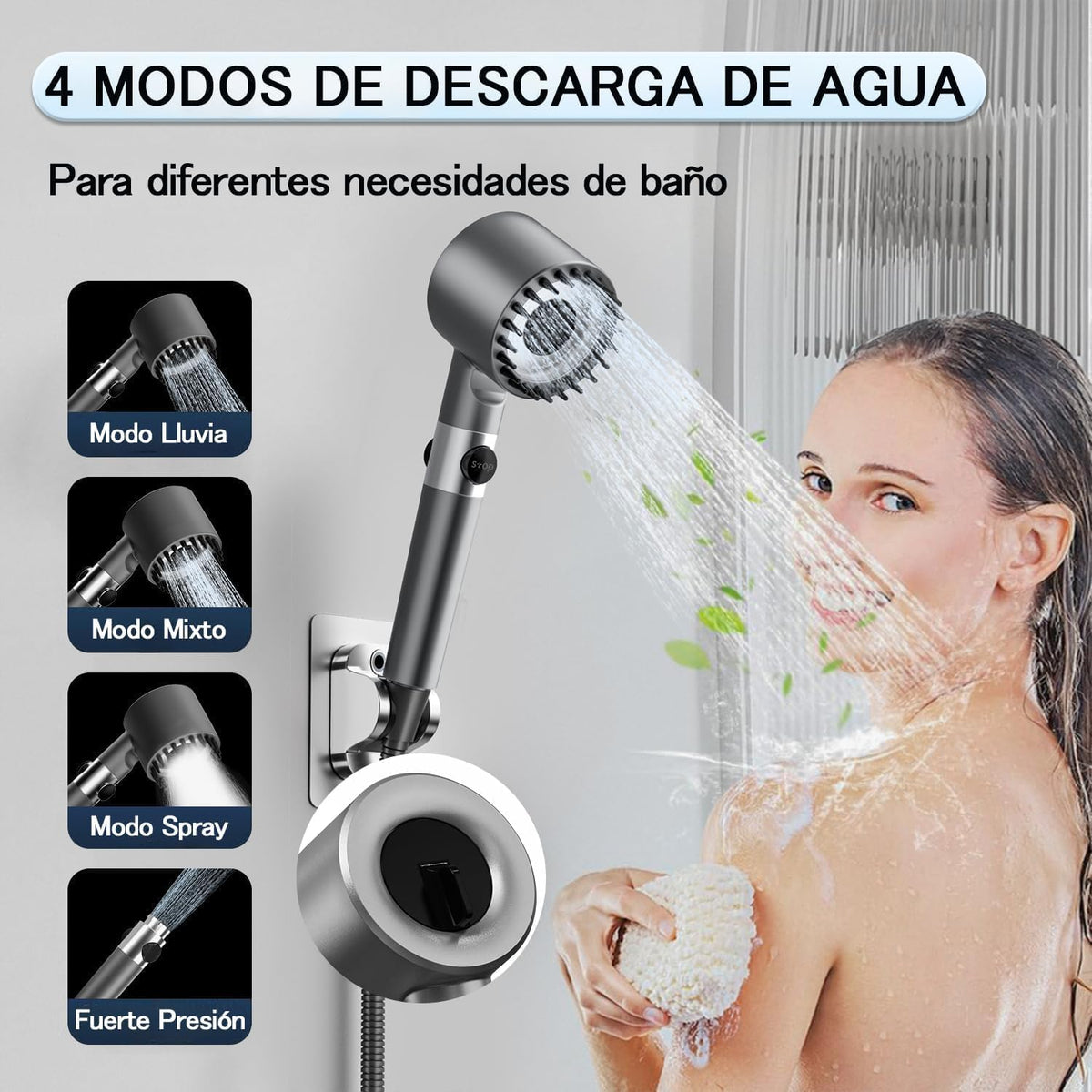Alcachofa de Ducha Turbo con Filtro – Alta Presión