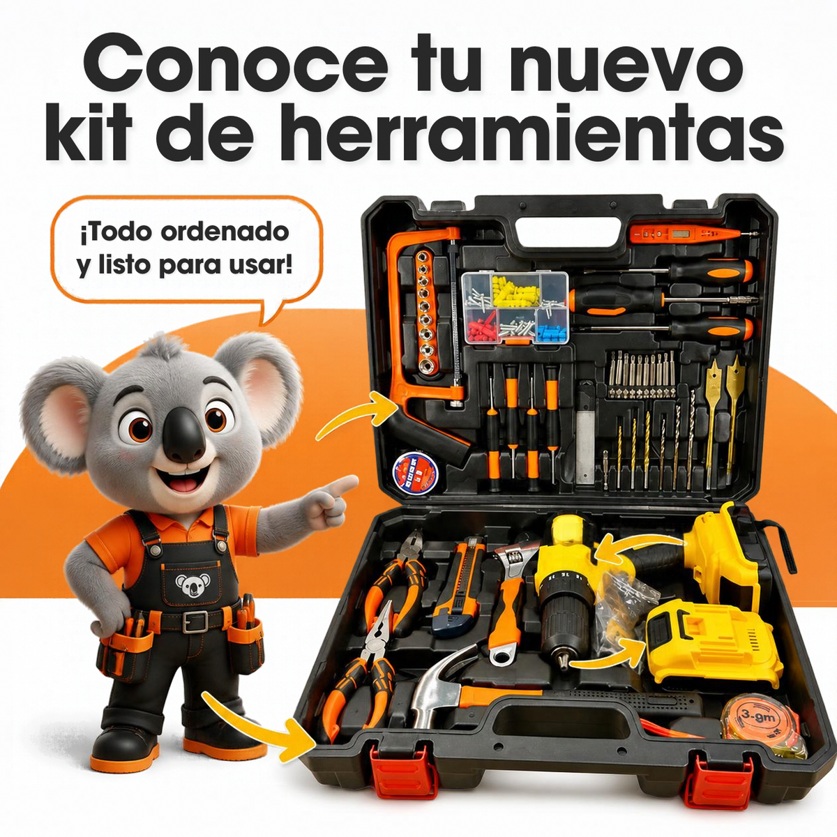 Taladro Atornillador a Batería 36V con 2 Baterías – Kit Completo