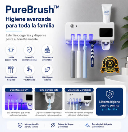 Esterilizador UV de Cepillos 3 en 1 con Dispensador de Pasta