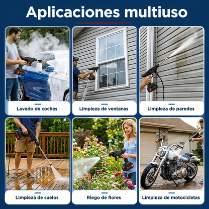 Hidrolimpiadora Portátil a Batería – Pistola de Alta Presión sin Cables