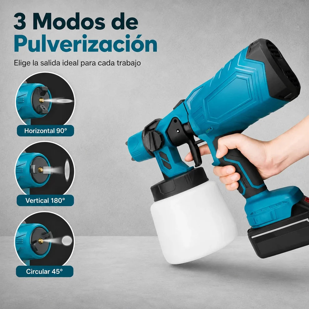 Pistola de Pintura Eléctrica con 2 Baterías