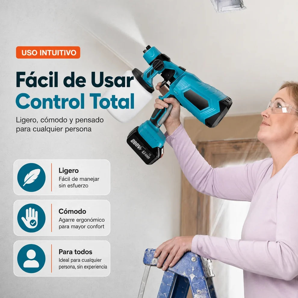 Pistola de Pintura Eléctrica con 2 Baterías